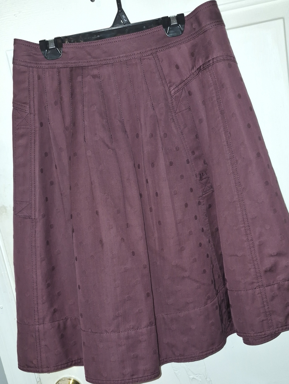 Marc Jacobs Plum Pleated Polka Dot A-Line Skirt Size 4